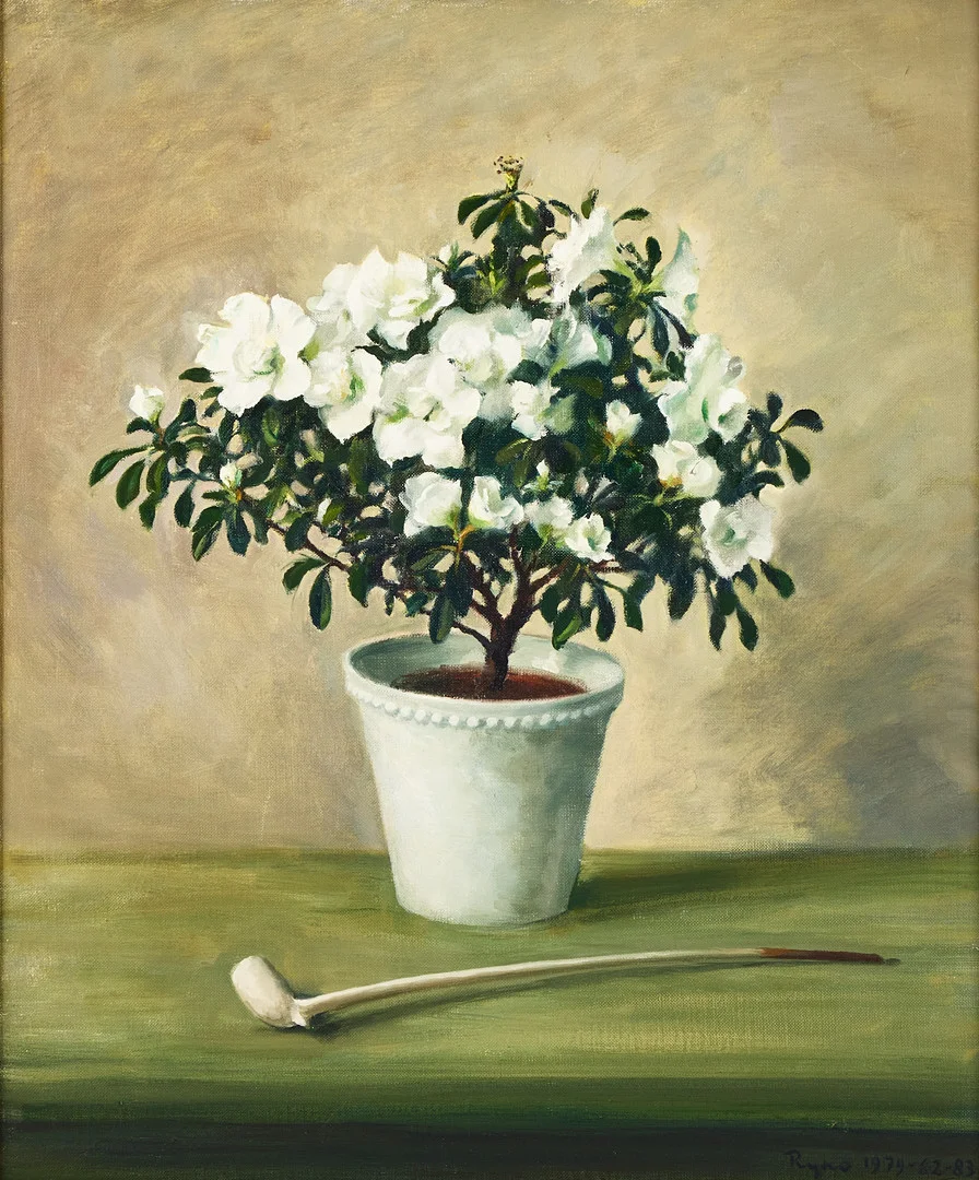 RYNO FRIEBERG. ”Vit azaléa”. — Paintings — Stockholms Auktionsverk Magasin 5