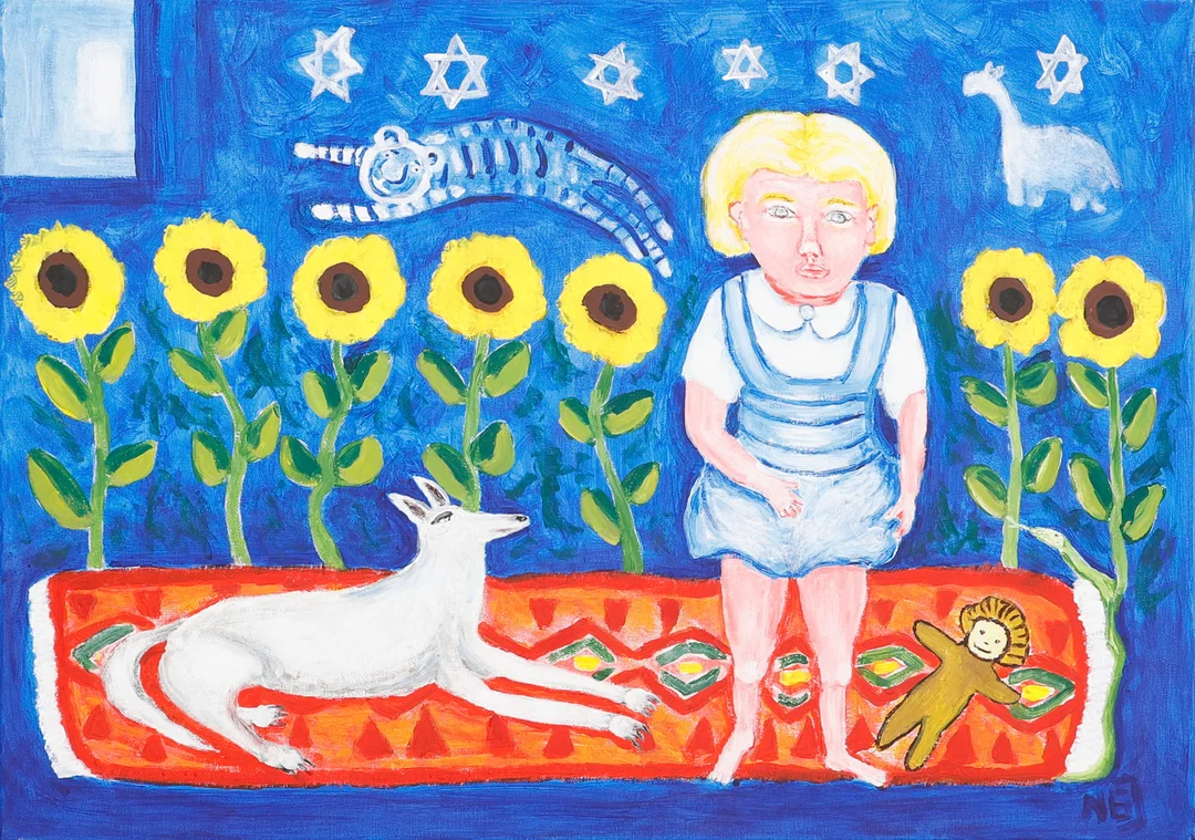 NILS GÖRAN JOHANSSON. Akryl på duk,"Barnet", signerad samt daterad. — Paintings — Södermanlands Auktionsverk