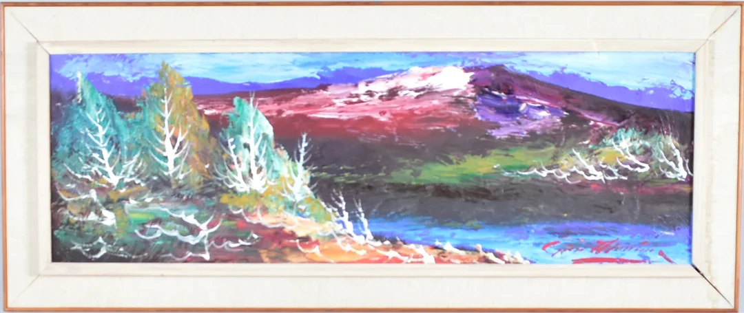 GÖSTA HENNING. oljemålning på pannå, fjällandskap. — Paintings — Halmstads Auktionskammare
