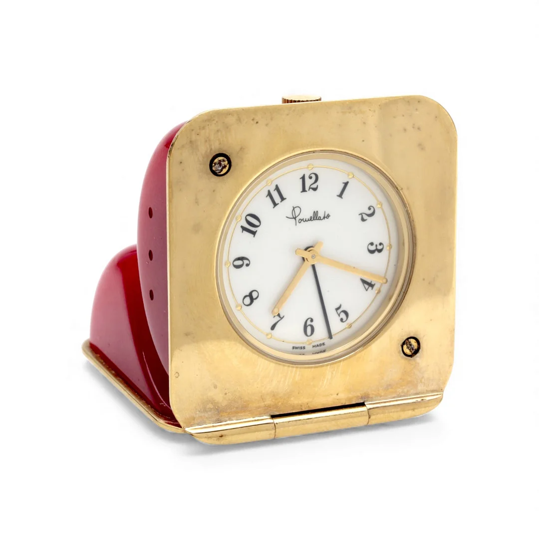 Pomellato travel alarm clock. — Carriage & Miniature Clocks — Balclis