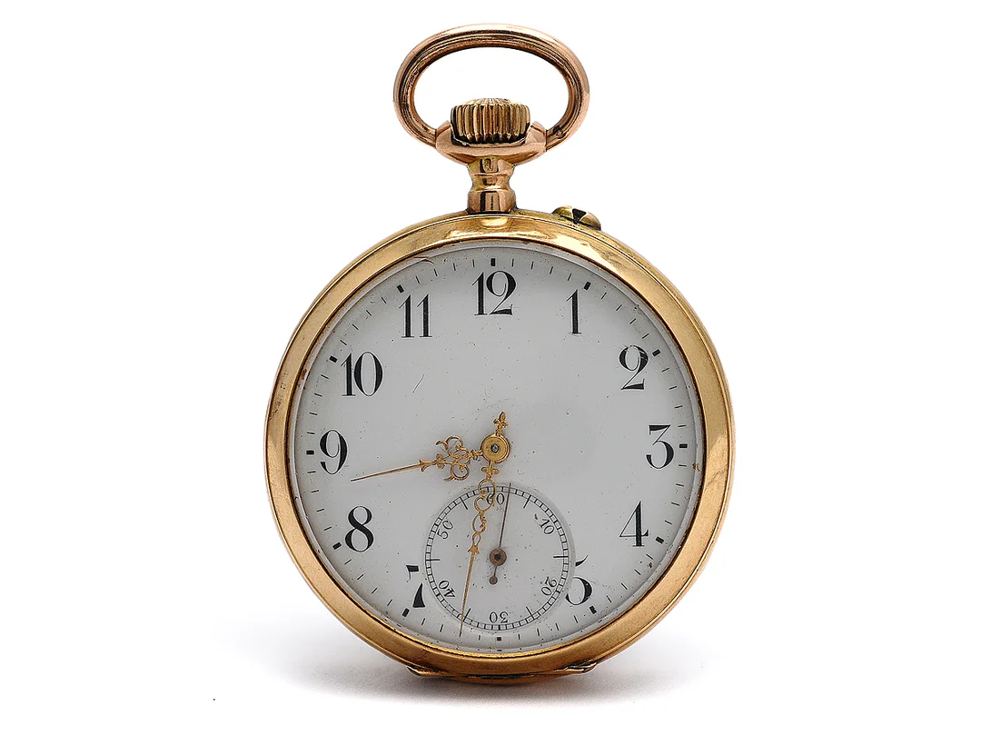 FICKUR, 48 mm, "Extra", Boett nr. 54506 14, 14K guld, ankargång, skadad urtavla, bucklor, ca 1895. — Klockor/Fickur — Kaplans