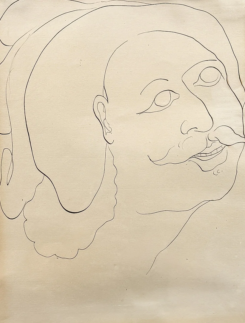 ERNST JOSEPHSON. TUSCH på papper, "Halvprofil åt höger". — Drawings — Auktionshuset STO Bohuslän