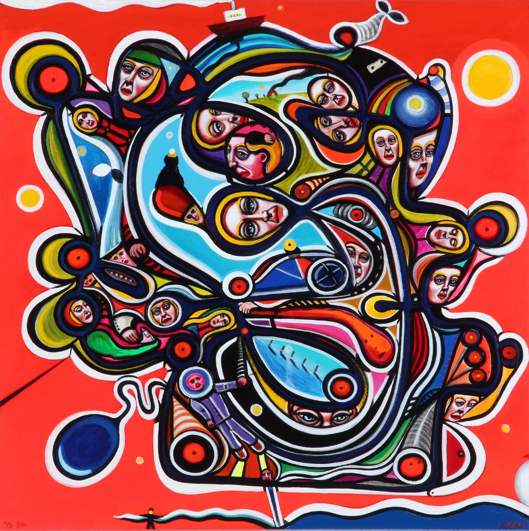 Juan Carlos Fierro. Figure composition — Paintings and sculptures/Modern pictorial arts — Lauritz