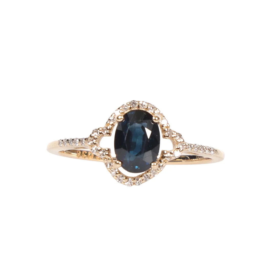 CERTIFICATED SAPPHIRE AND DIAMOND RING. — Rings — Bishop & Miller