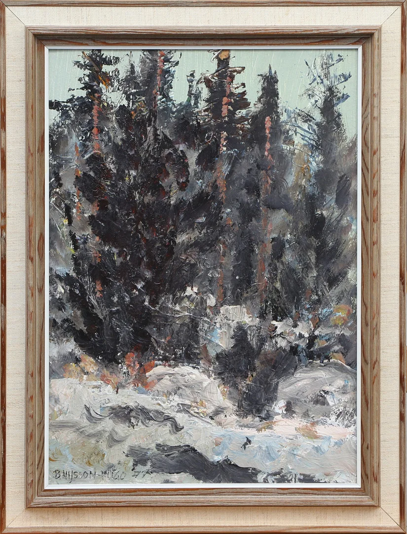 B NILSSON-HUGO. OLJA, på pannå, signerad, 1977. — Paintings — Kalmar Auktionsverk