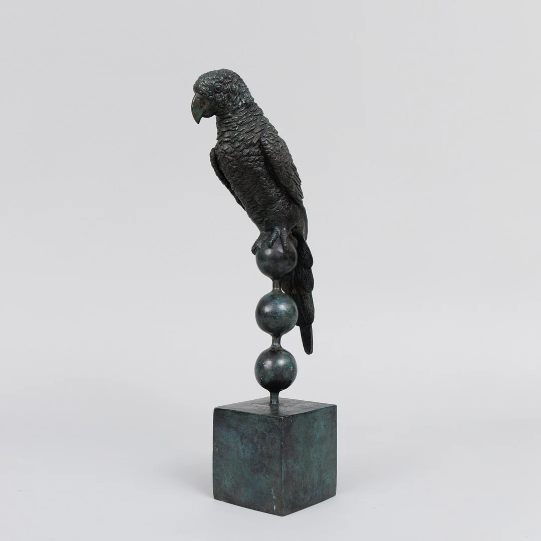 ANDREAS WARGENBRANT. "GOSSIP", grönpatinerad brons, gjutarstämlad W, och signerad. — Sculptures & Bronzes — Garpenhus Auktioner