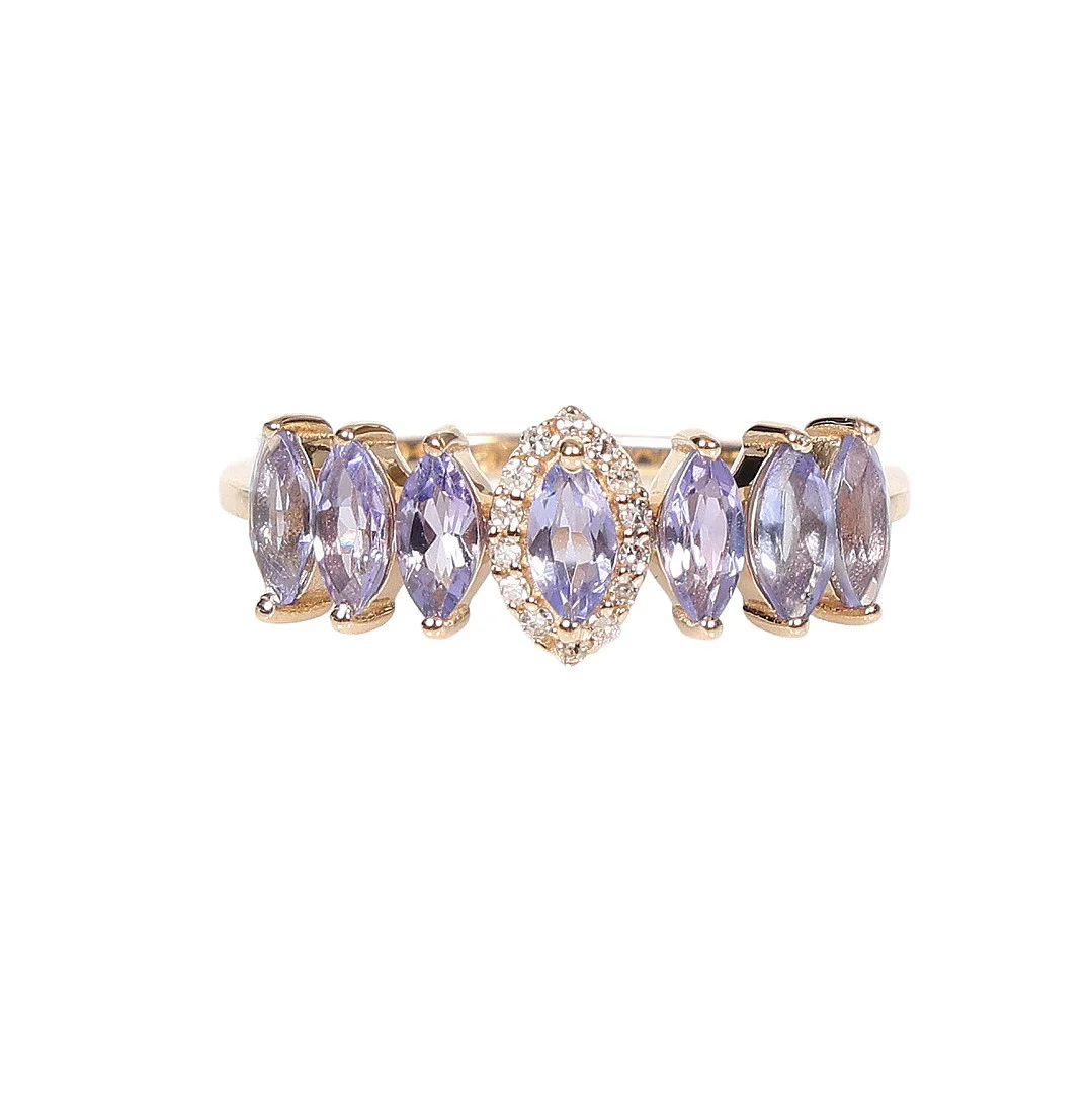 CERTIFICATED TANZANITE AND DIAMOND DRESS RING. — Rings — Bishop & Miller