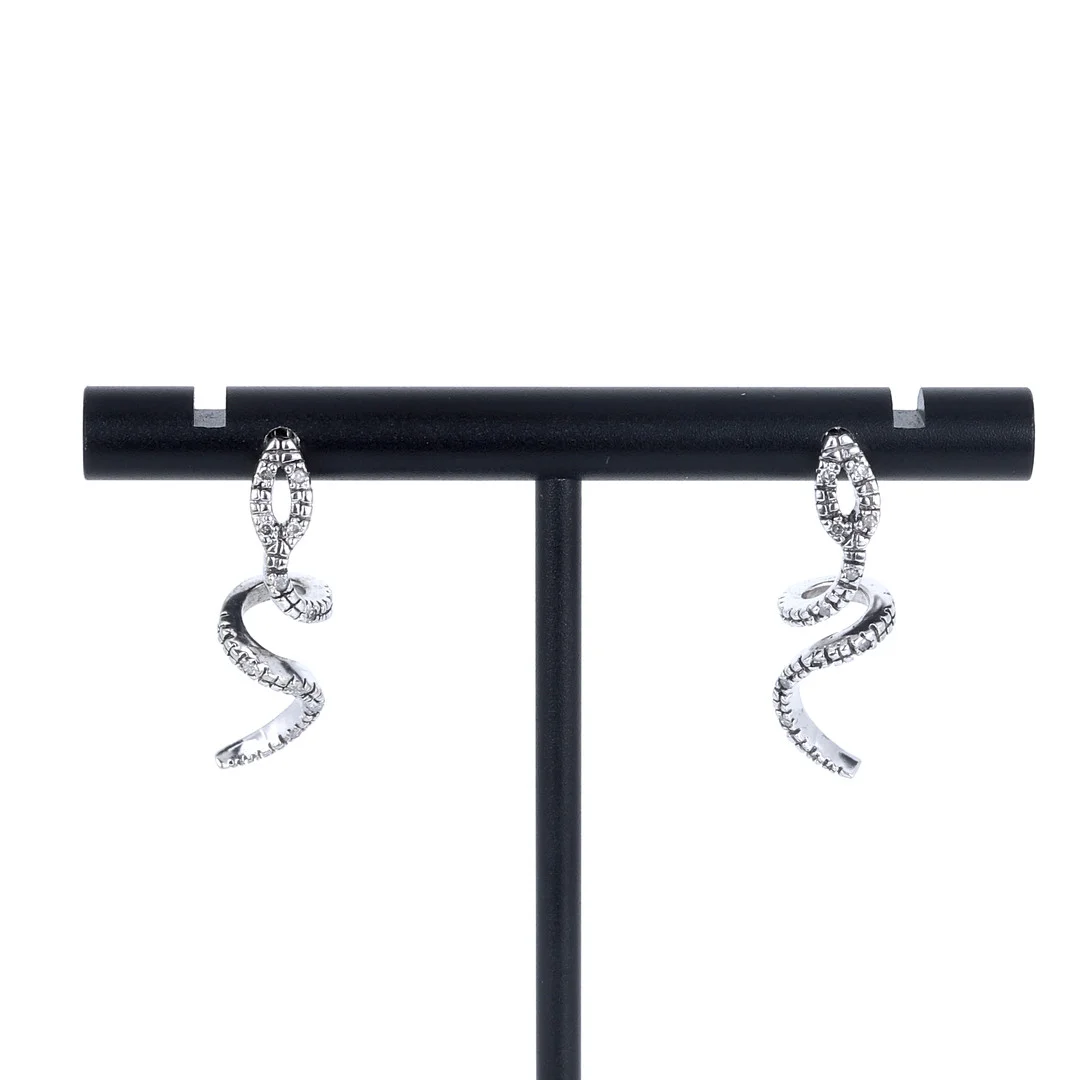 9CT DIAMOND SNAKE EARRINGS. — Earrings — Chalkwell Auctions