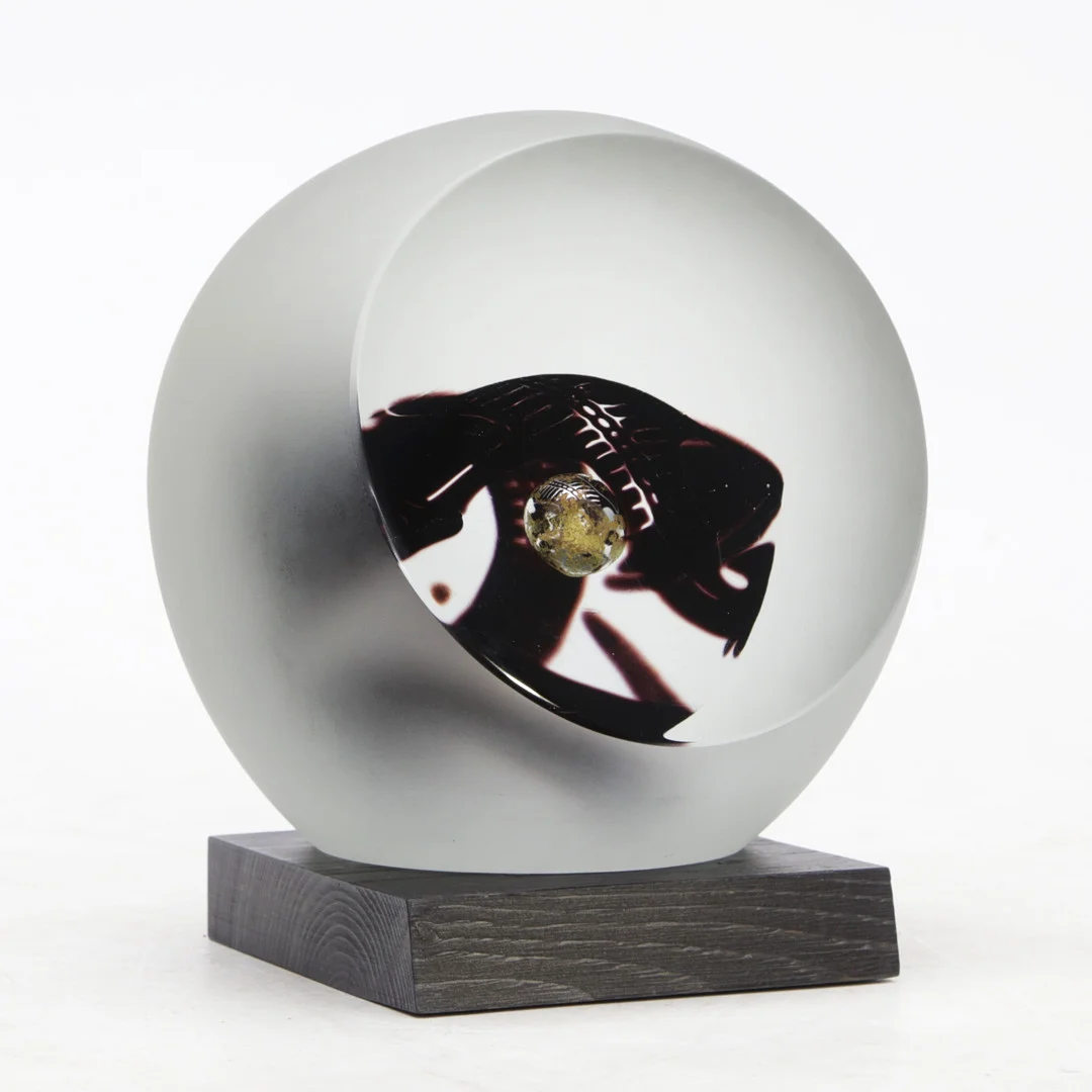 ANDERS SOLFORS. KONSTGLAS, Graal, unik, signerad. — Art glass — Kalmar Auktionsverk