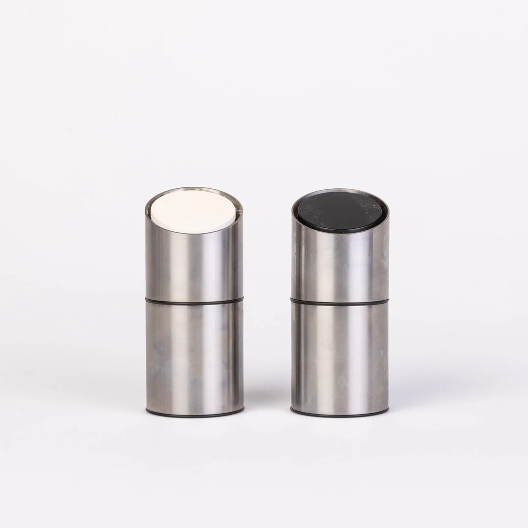 GEORG JENSEN PAIR OF MODERNIST SALT AND PEPPER SHAKERS (2). — Other collectables — Griffin’s Auctioneers