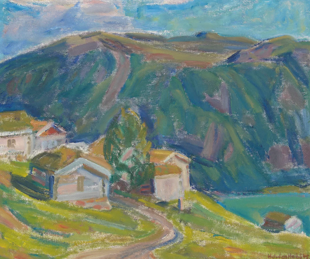 Holbø, Halvdan — "Visdal i Vågå" 1945 — Kunst/Maleri — Blomqvist