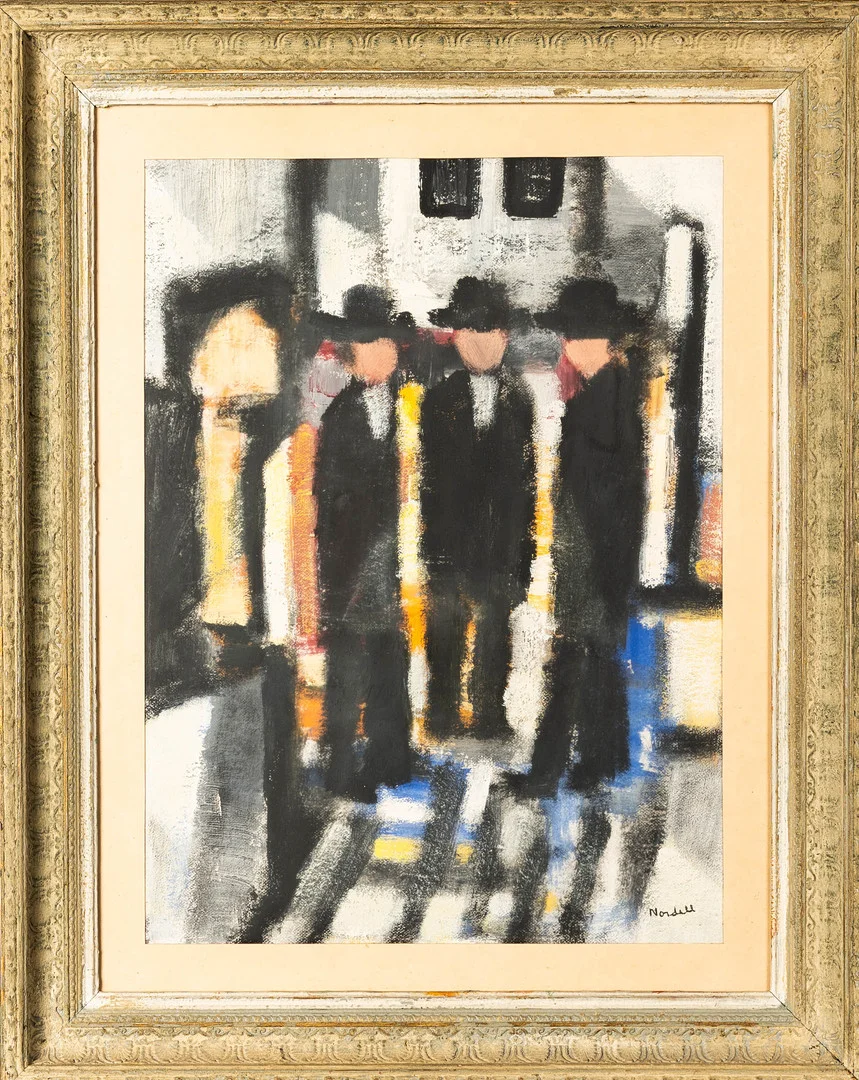 ESKIL NORDELL. Olja på duk, Figurscen, Signerad. — Paintings — Norrlands Auktionsverk