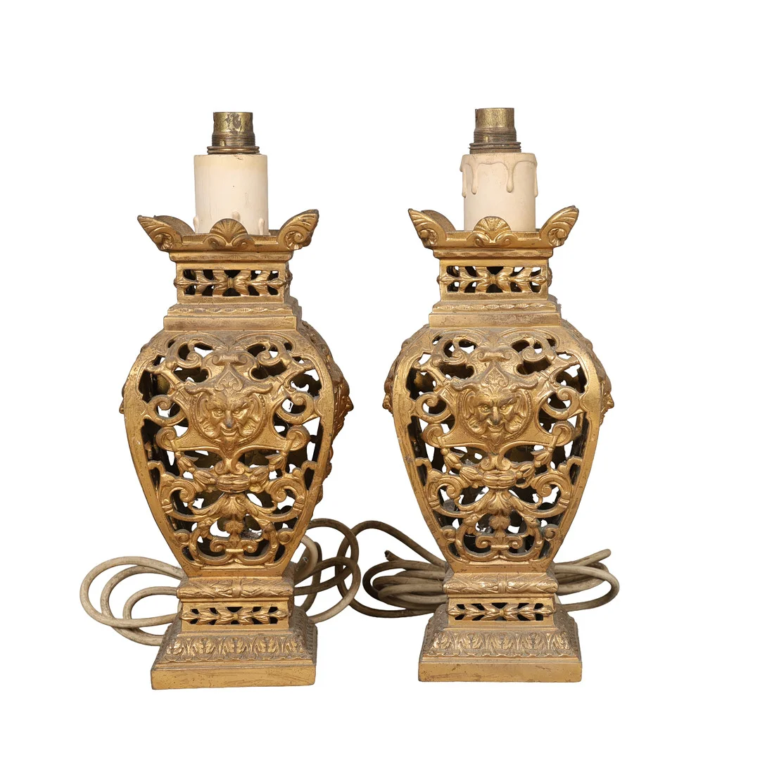 A PAIR OF ITALIAN RENAISSANCE STYLE CAST BRASS TABLE LAMPS, EARLY 20TH CENTURY (2). — Table Lamps — Bishop & Miller