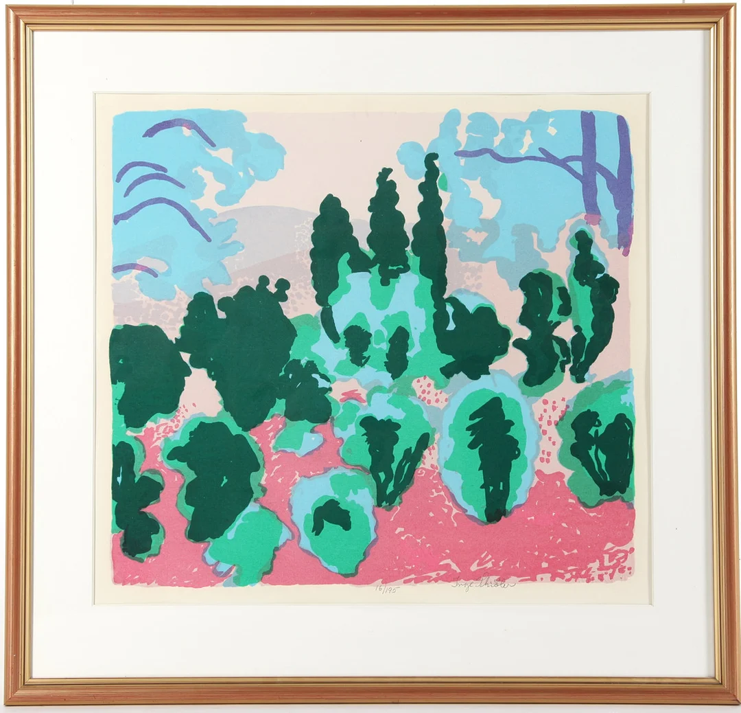 INGE SCHIÖLER. 1908-1971. Serigrafi, signerad och numrerad. — Engravings & Prints — Auktionsverket Engelholm