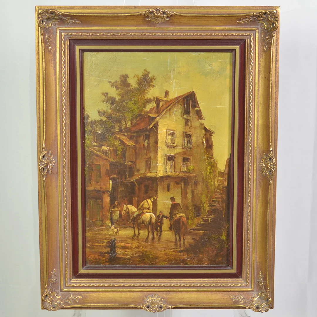 RICHARD REIBELING (1900-1976). STADTSZENE MIT HAUS, ÖL AUF PLATTE, 20. JAHRHUNDERT. — Paintings — Kunst- und Auktionshaus Kleinhenz