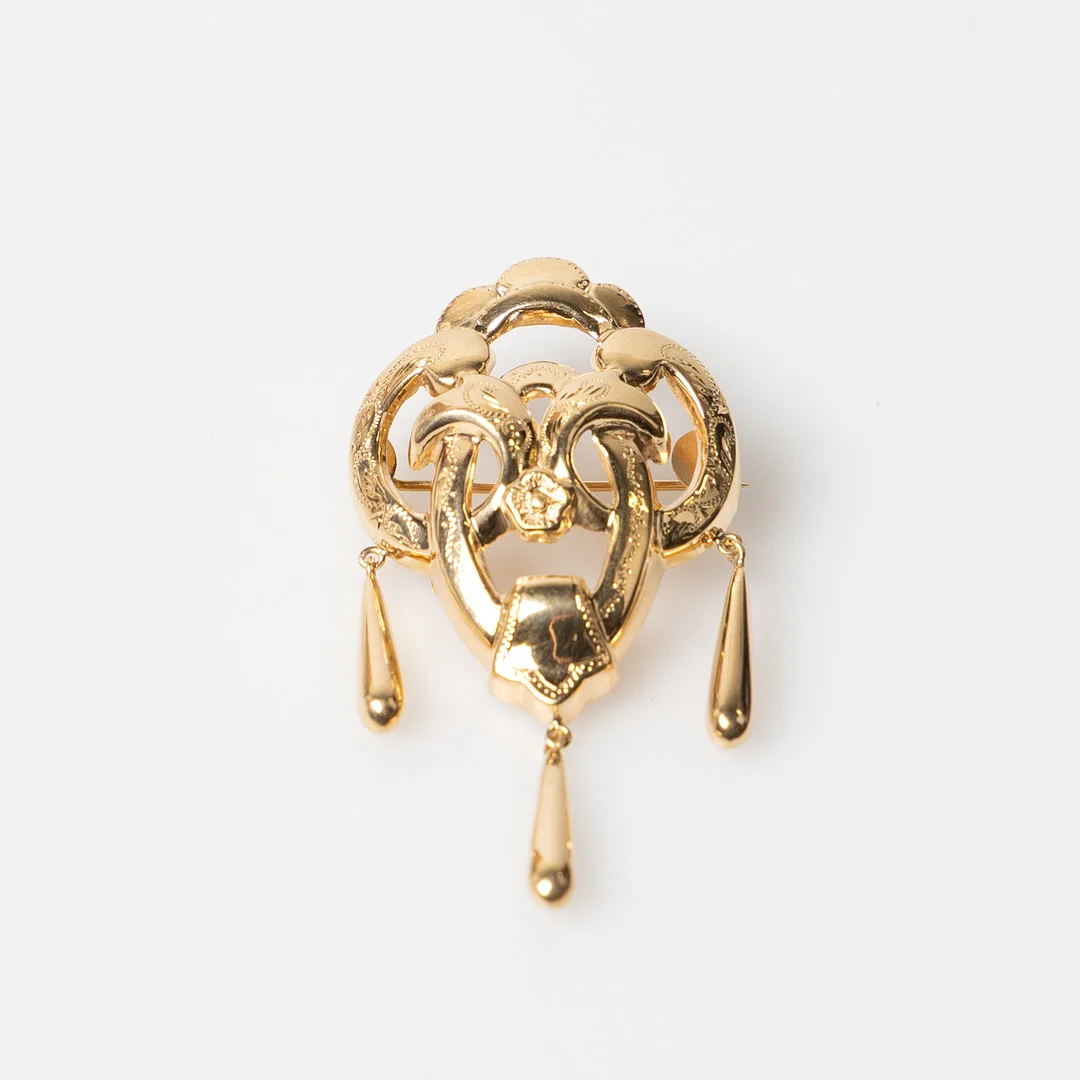 BROSCH, 18K guld, Svedbom, Vetlanda, 1955. — Brooches & Pendants — Stockholms Auktionsverk Helsingborg