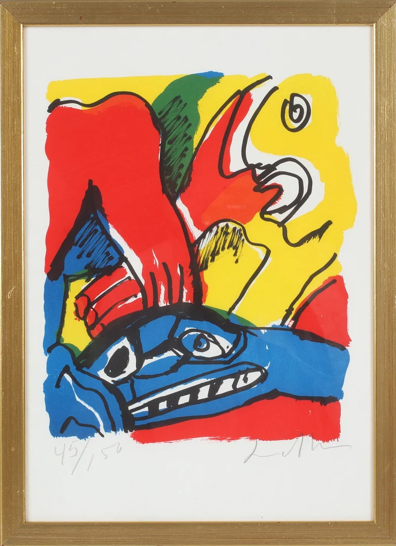 BENGT LINDSTRÖM. Komposition, litografi, signerad och numrerad 45/150. — Engravings & Prints — Stadsauktion Sundsvall