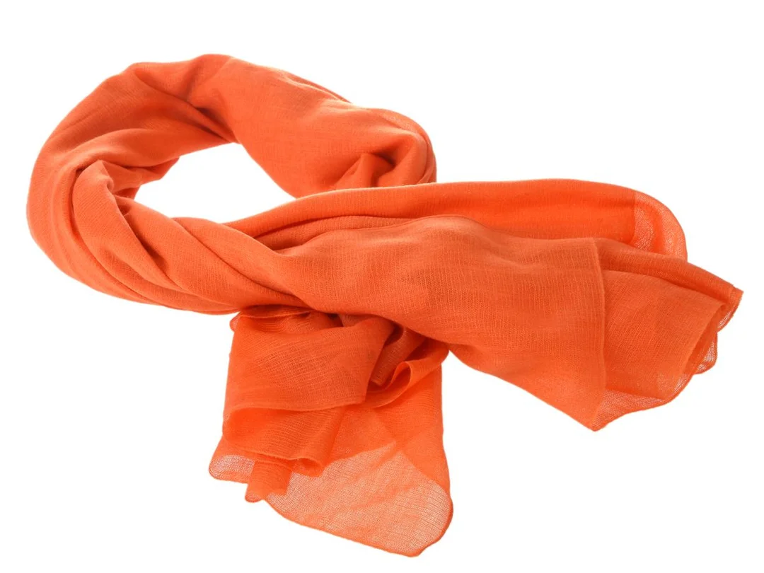 HERMÈS, SCARF, 80% kashmir, 20% siden, ca 200x100 cm, orange, originalask. Very Good Condition. — Accessoarer/Scarves — Kaplans