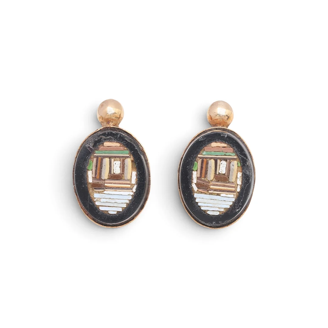 Micromosaic earrings, 19th Century. — Earrings — Balclis