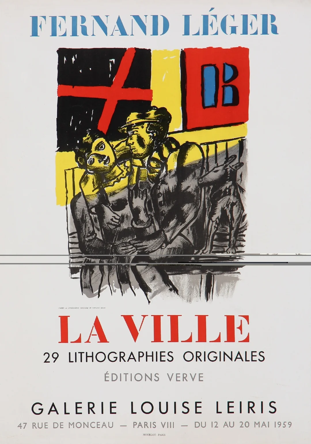 Fernand Léger, after. Lithographic exhibition poster, 'La Ville', 1959 — Paintings and sculptures/Prints and photography — Lauritz