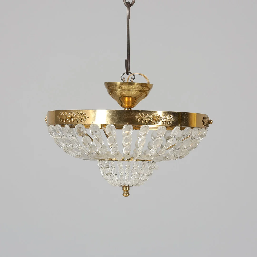 TAKLAMPA, kristallplafond, 1900-tal. — Ceiling lights — Borås Auktionshall