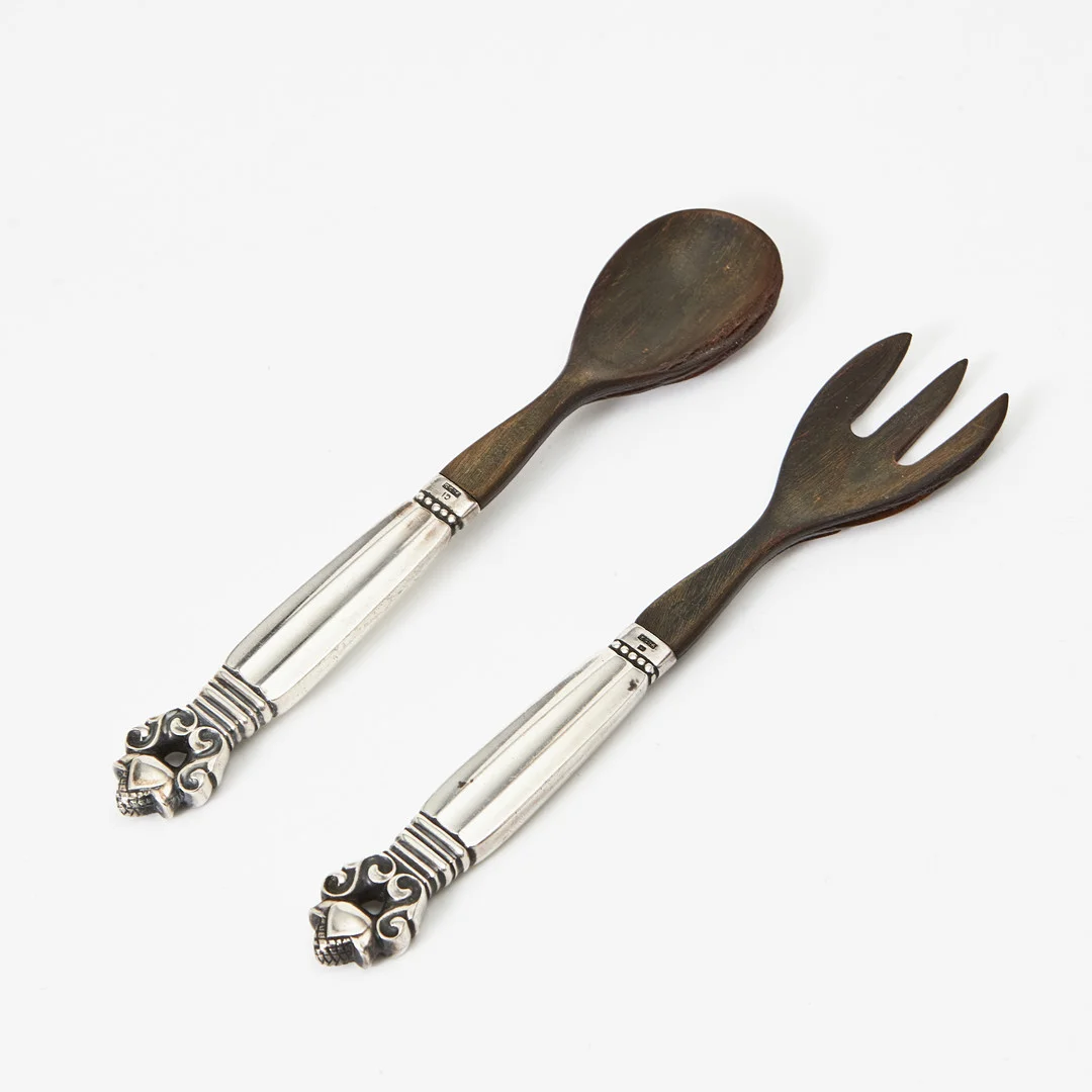 SILLBESTICK, 1 par, sterlingsilver, modell "Konge", Georg Jensen Danmark 1930. — Silver — Stockholms Auktionsverk Magasin 5
