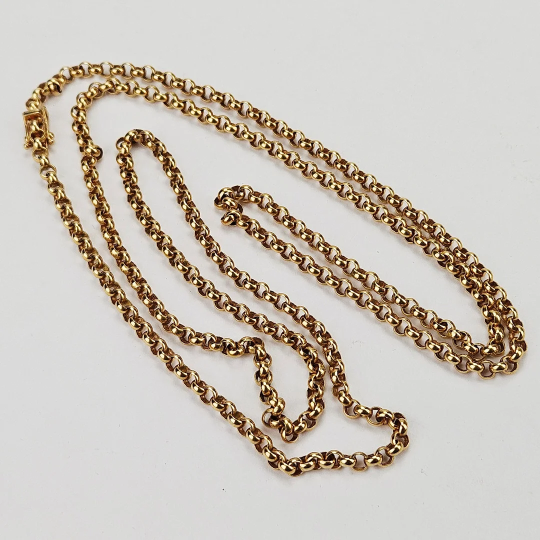 COLLIER, "Ärtlänk", guld, 18K, Jo-Ans Guld AB, Köping 1986, vikt ca. 32,1 gram. — Necklace — Auktionshuset Thörner & Ek