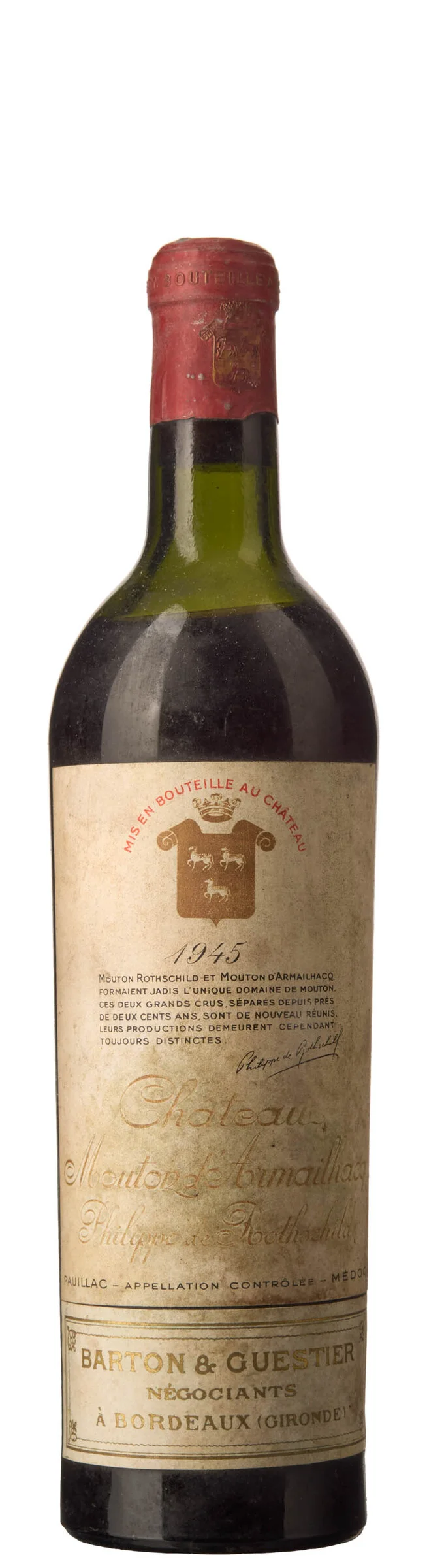 1 x Chateau Mouton d'Armailhacq 1945 — 1 x Chateau Mouton d'Armailhacq 1945 — Vin/Vin — Blomqvist
