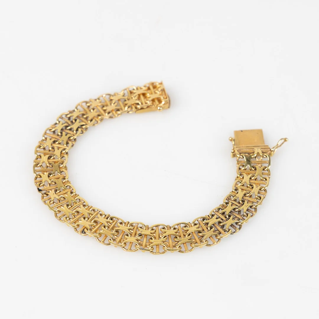 ARMBAND, 18K, X-länk, Ädelsmycken Aktiebolag, Stockholm 1966. — Bracelets — Stockholms Auktionsverk Helsingborg