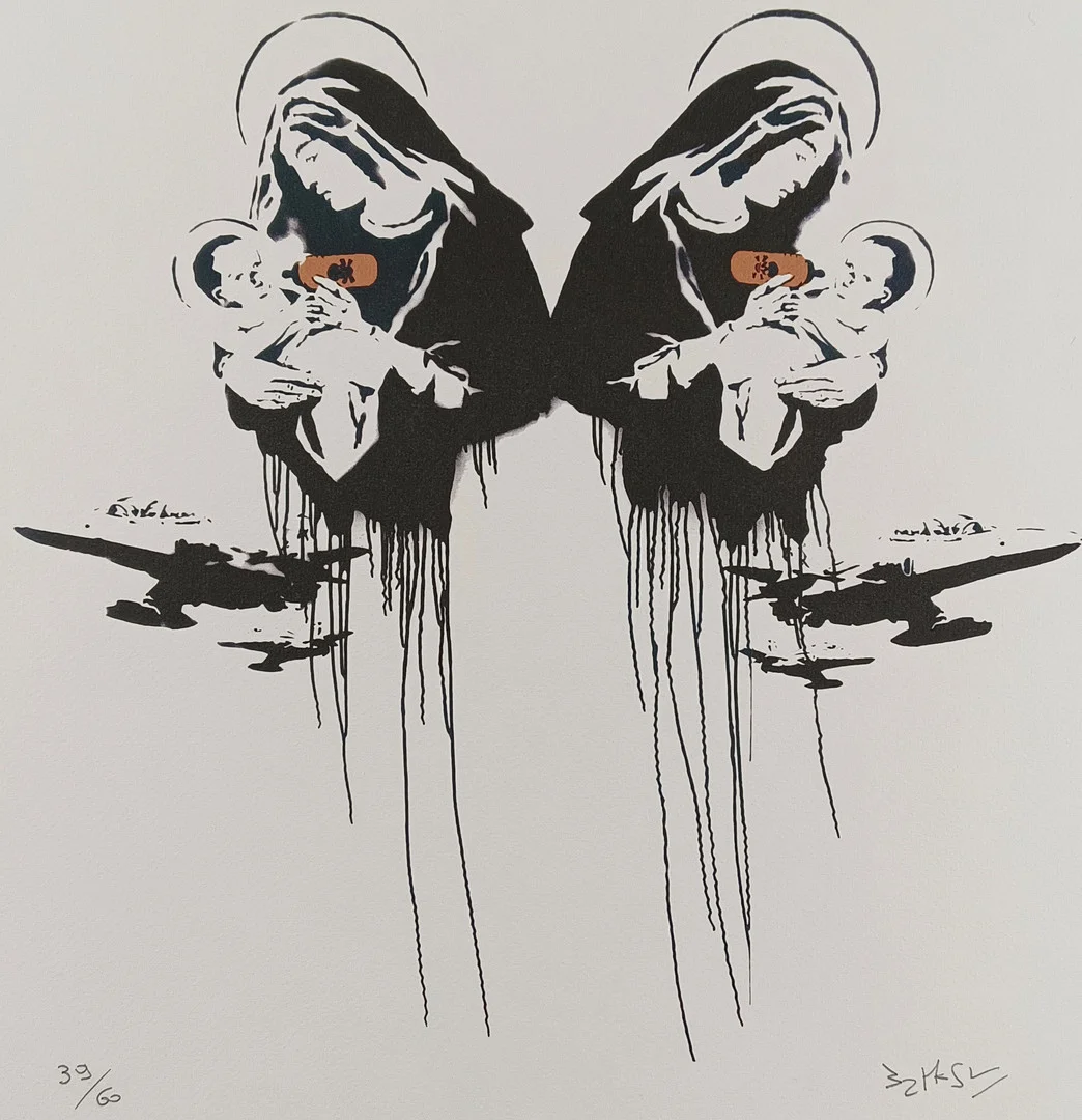 "Toxic Mary (double)", Motiv nach Banksy, Offsetdruck. — Engravings & Prints — Auktionshaus Blank