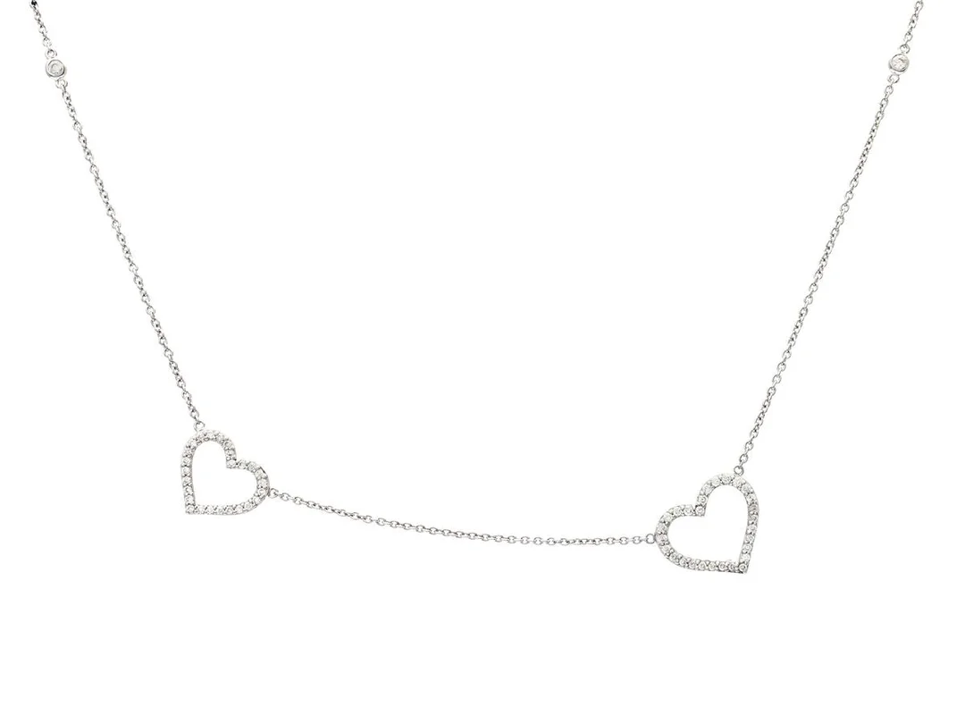 GASSAN, collier, 14K vitguld, 57 briljantslipade diamanter ca 0,15 ctv, längd 40 cm, vikt 2,5 g, originaletui samt ytterkartong. — Smycken/Collier — Kaplans