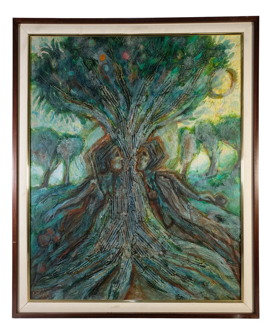 EDMUNDO INIESTA. "El primer beso". Óleo sobre lienzo. Firmado y fechado 1995. — Paintings — Arce Auctions