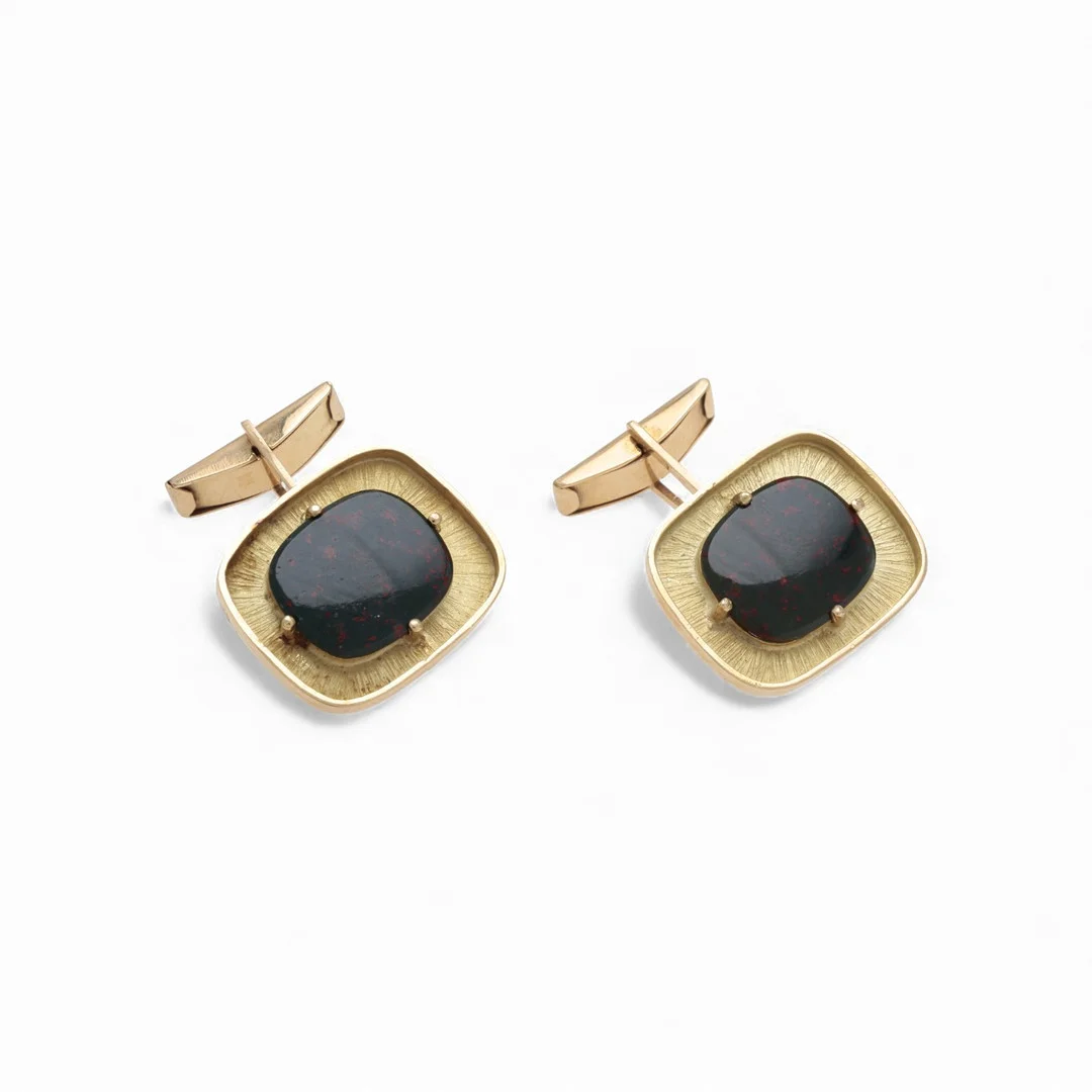 Cufflinks in matte gold and gemstones. — Cufflinks & Tie Pins — Balclis