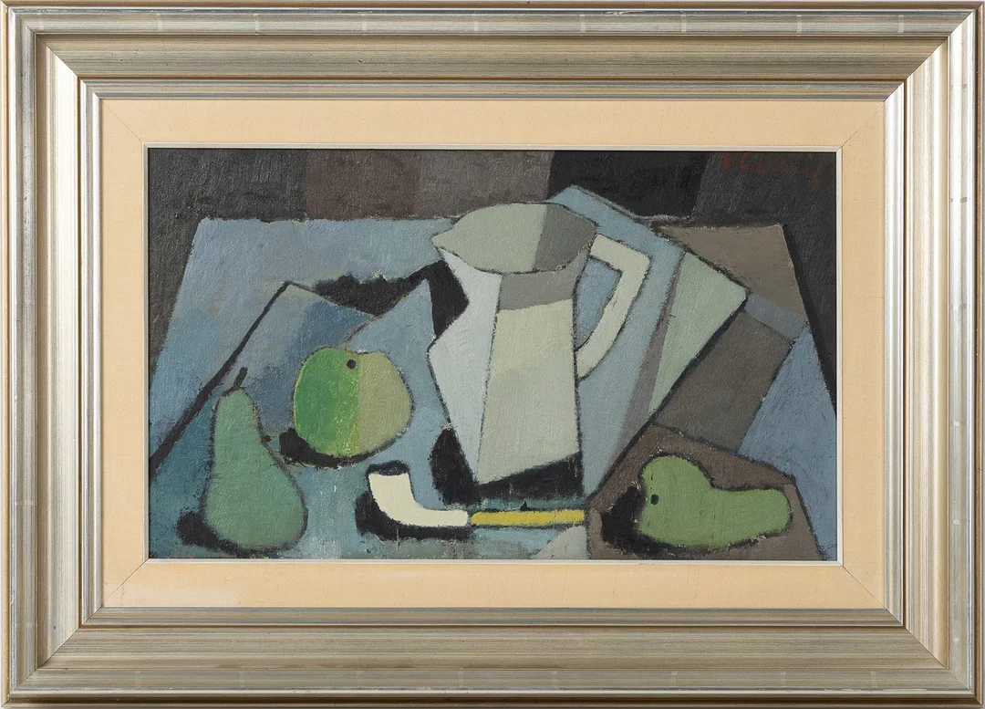 ERIC CEDERBERG. Olja på pannå, Stilleben, signerad. — Paintings — Stockholms Auktionsverk Helsingborg