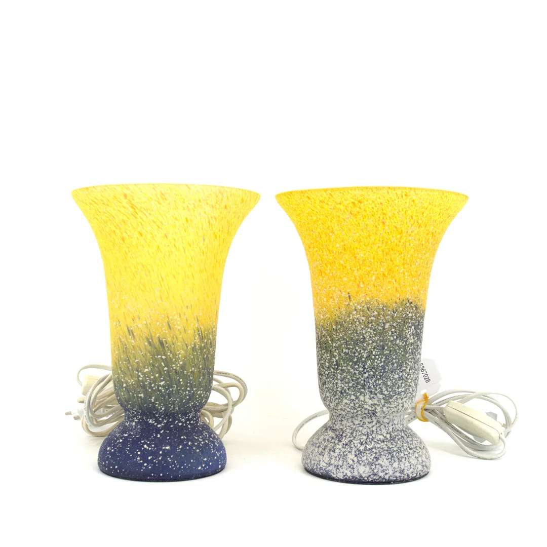 BORDSLAMPOR, ett par, glas, Sego AS, nutida. — Table Lamps — Höganäs Auktionsverk