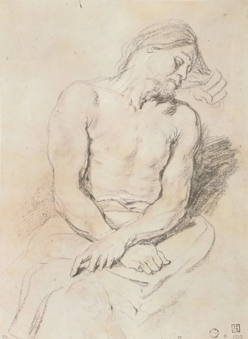 OIDENTIFIERAD KONSTNÄR. Sovande man, litografi, otydligt signerad. — Engravings & Prints — Helsingborgs Auktionskammare