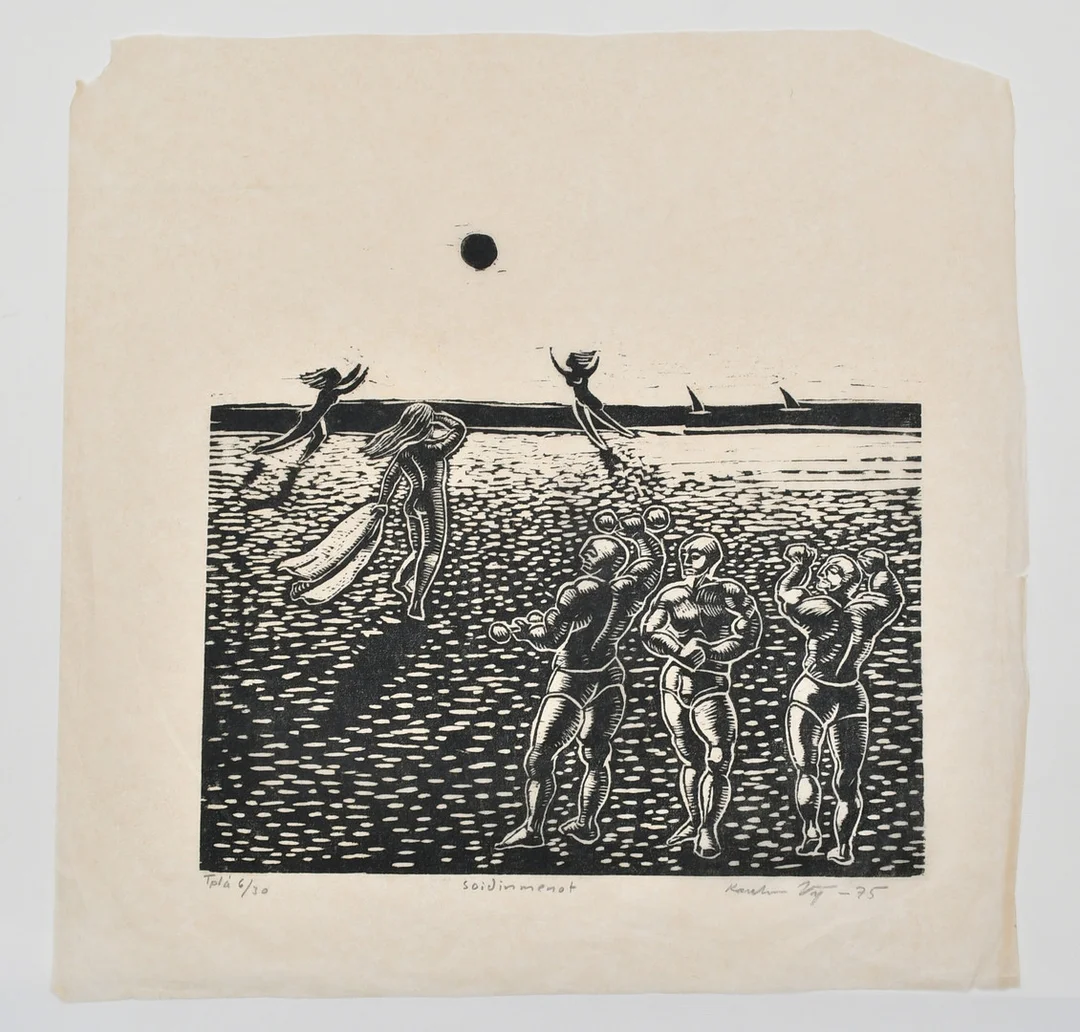 OKÄND KONSTNÄR. Soidinmenot "uppvaktning" Träsnitt. — Engravings & Prints — Connoisseur Bokauktioner