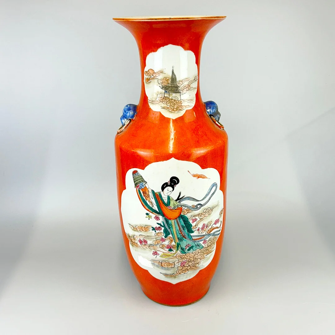 CHINESE ORANGE PORCELAIN VASE. — Ceramics & Porcelain — Chalkwell Auctions