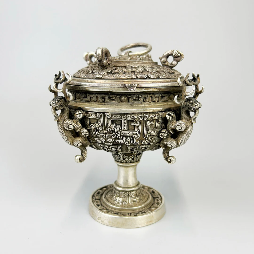 CHINESE SILVERED BRONZE CENSER. — Bronzes — Chalkwell Auctions