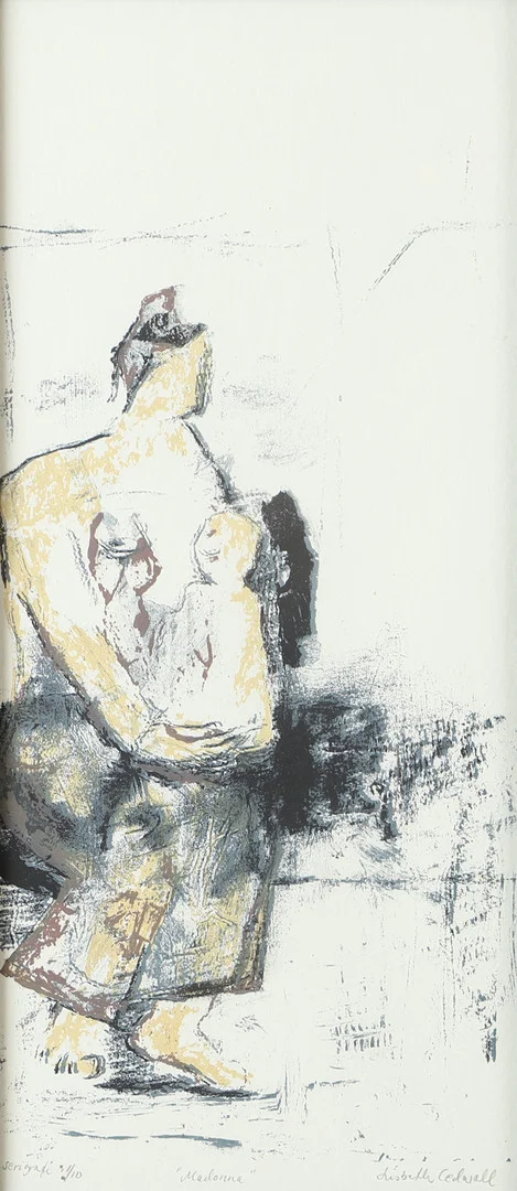 LISBETH CEDWALL. "Madonna", färglitografi, signerad. — Engravings & Prints — Helsingborgs Auktionskammare