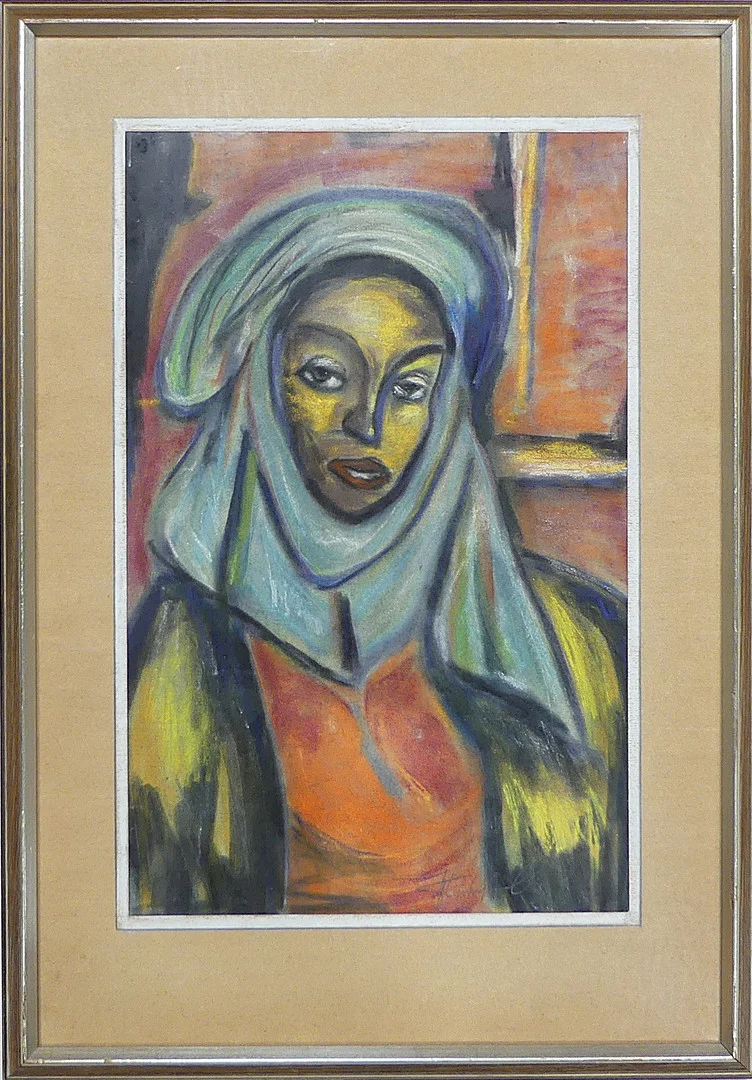 OIDENTIFIERAD KONSTNÄR. PASTELL, kvinna. — Paintings — Lysekils Auktionsbyrå