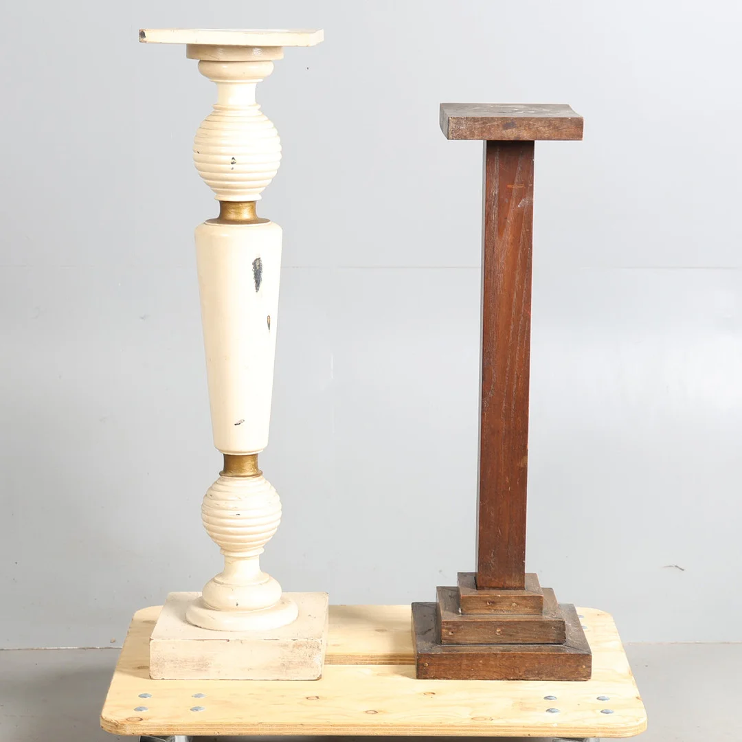 A PAINTED TORCHERE / COLUMN TOGETHER WITH ANOTHER (2). — Other — Bishop & Miller