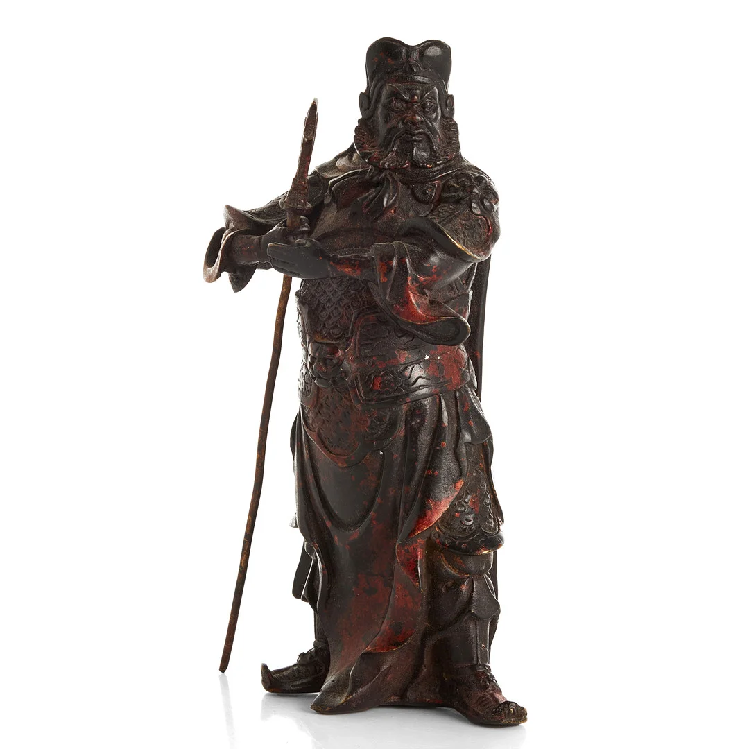 SKULPTUR, Guan Yu, patinerad brons, Kina, 1900-tal. — Sculptures & Bronzes — Crafoord Auktioner Stockholm