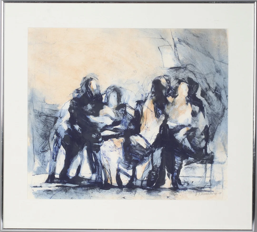 BERNDT WENNSTRÖM. Figurkomposition, färglitografi, signerad och numrerad 199/260. — Engravings & Prints — Stadsauktion Sundsvall