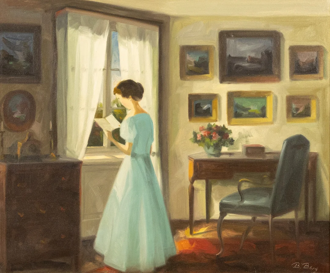 BENTE BERG. olja på duk, signerad. — Paintings — Karljohan Auktioner