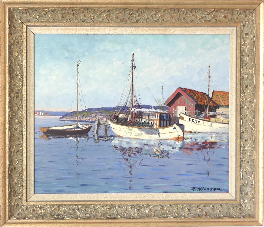 ALGOT NILSSON. olja på duk, signerad. — Paintings — Lysekils Auktionsbyrå