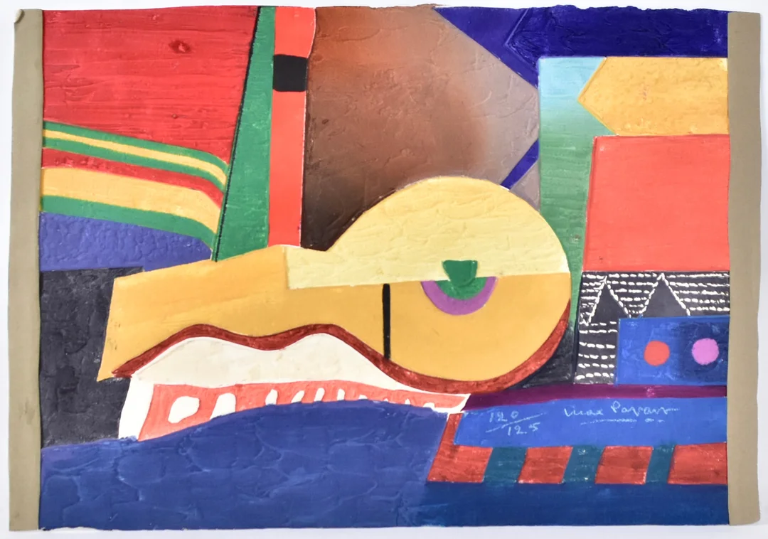 MAX PAPART. färgetsning med carborundum, "Guitare". — Engravings & Prints — Halmstads Auktionskammare