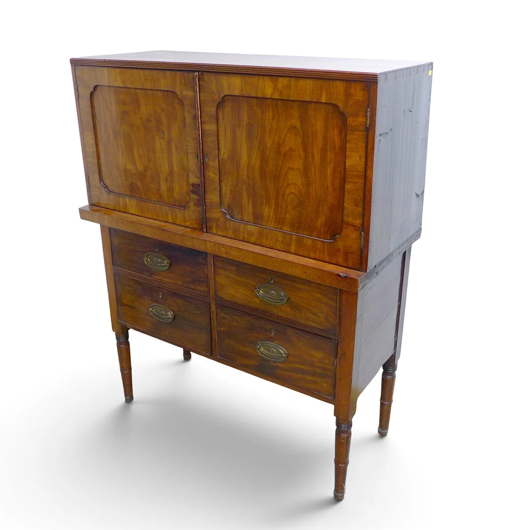 AN ASSOCIATED 19TH CENTURY MAHOGANY CABINET. — Cupboards, Cabinets & Shelves — Batemans of Stamford