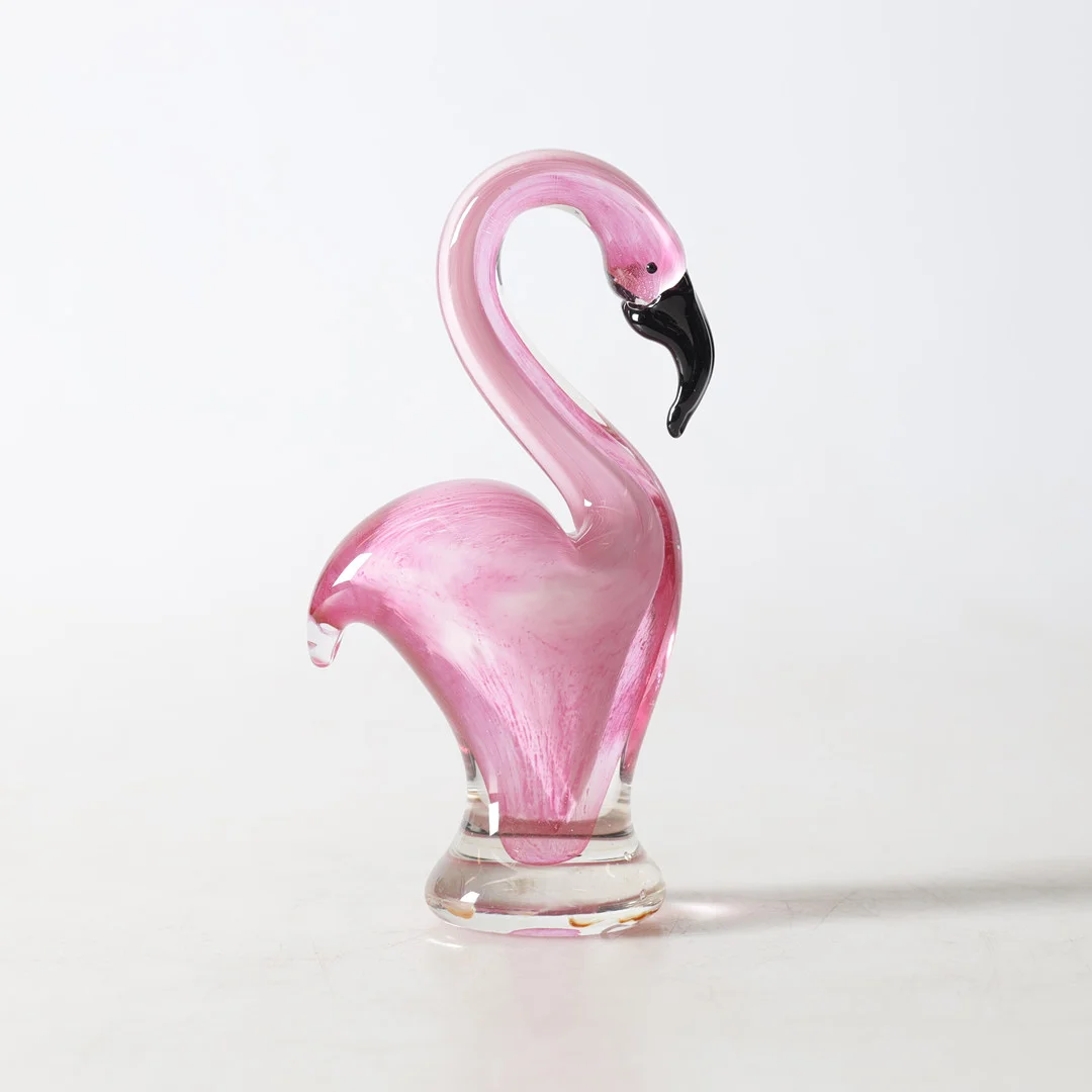 SKULPTUR, glas, flamingo, 1900-/2000-tal. — Art glass — Gomér & Andersson Nyköping