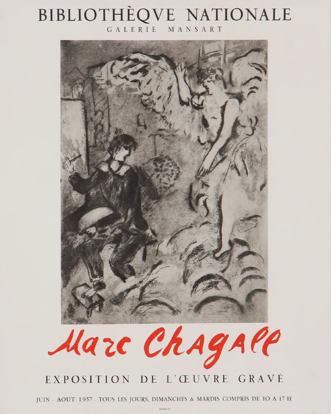 Marc Chagall, after. Lithographic exhibition poster, 1957 — Paintings and sculptures/Prints and photography — Lauritz